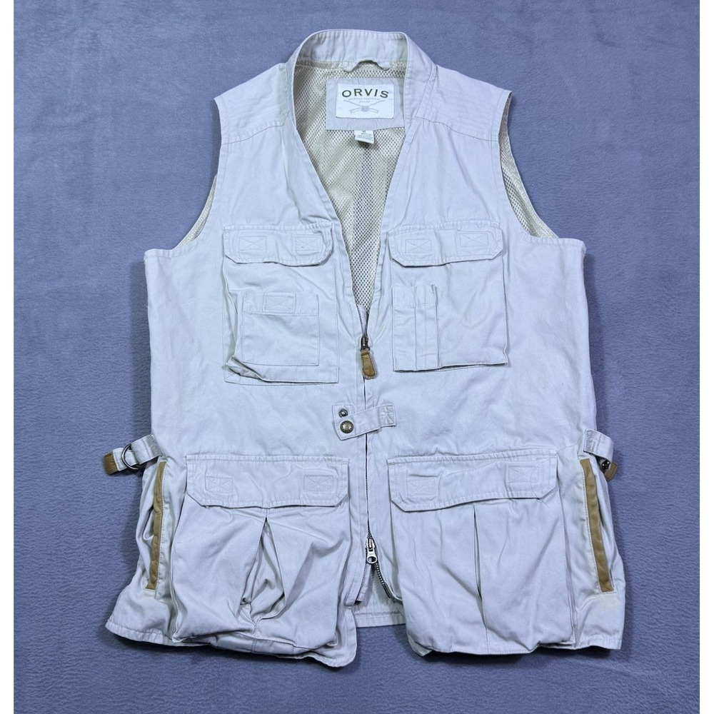 VINTAGE Orvis Sporting Traditions Fly Fishing Vest Mens M Multi Pocket Safari